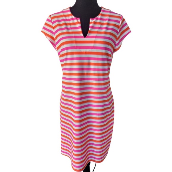 Jude Connally multicolored stripped summer dress fit and flare liquid size M - Picture 1 of 10